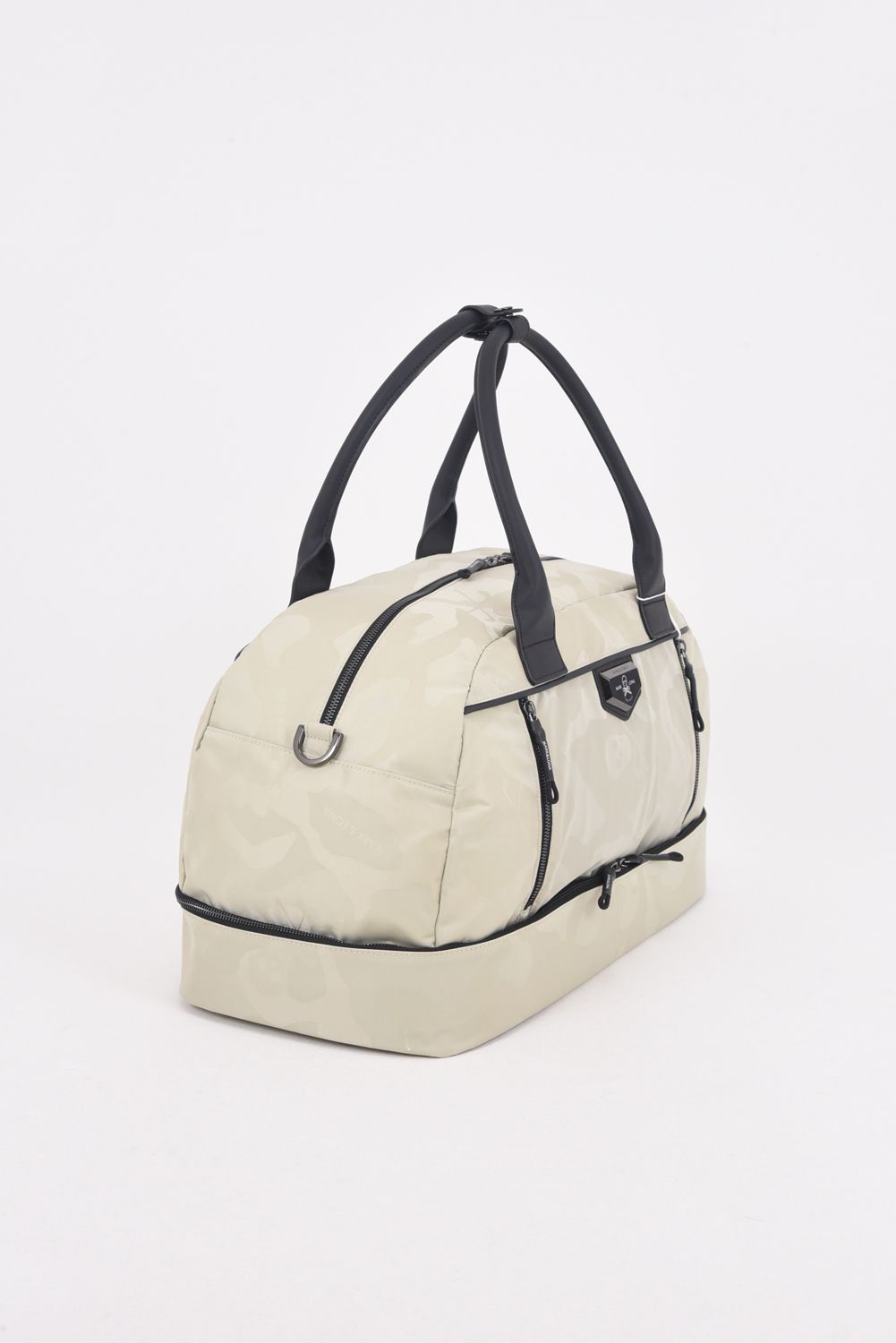【2025AW 木村拓哉さん着用 VOL.5】 PREMIUM GAUGE BOSTON BAG / コーデュラナイロン レザーパイピング オリジナルカモジャカード ボストンバッグ (アイスグレー)