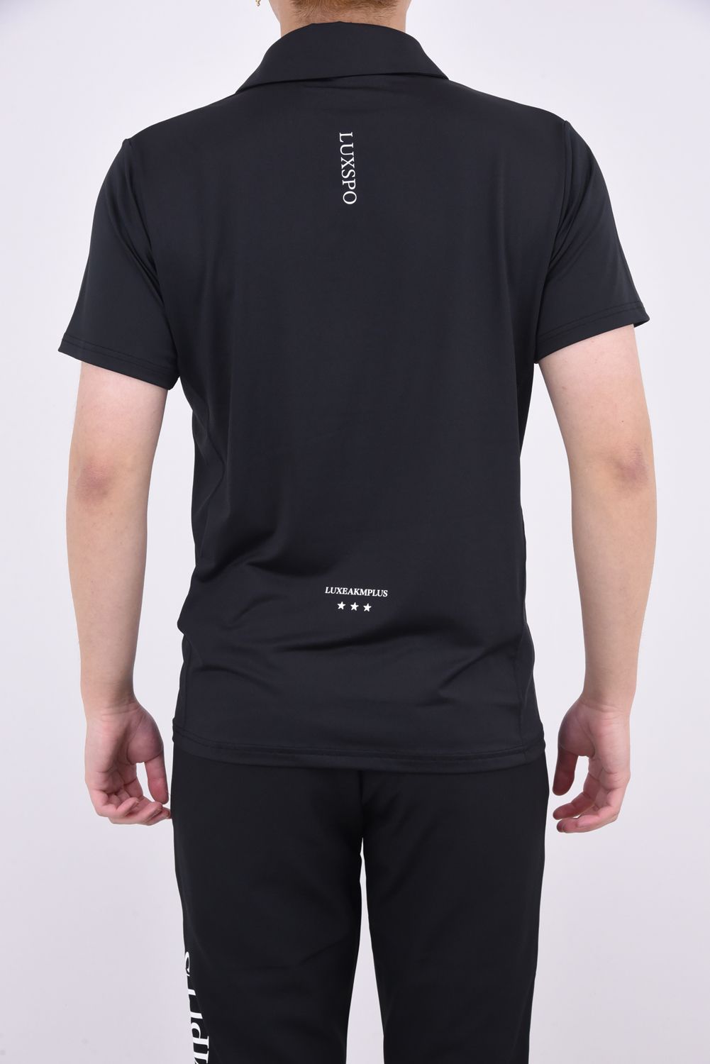 CONTINUOUS PATTERN POLO SHIRTS / コンティニュアス ロゴ 半袖ポロシャツ (ブラック)