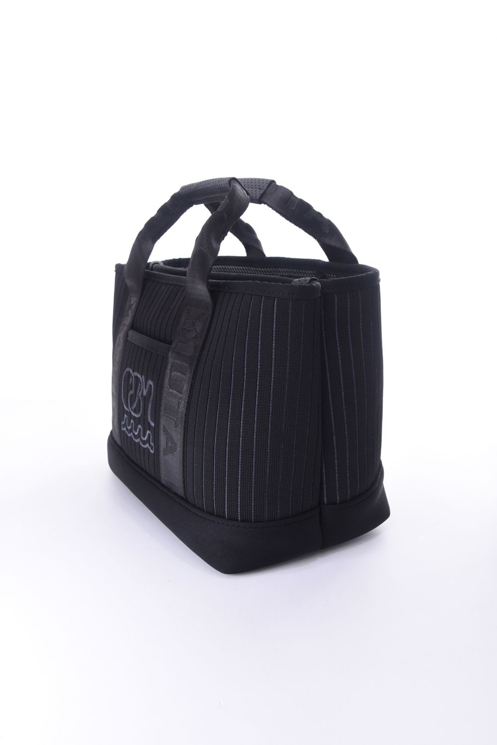 【26SS】 STRIPE KNIT PARTITION TOTE BAG / ストライプニット パーテーショントートバッグ (ブラック)