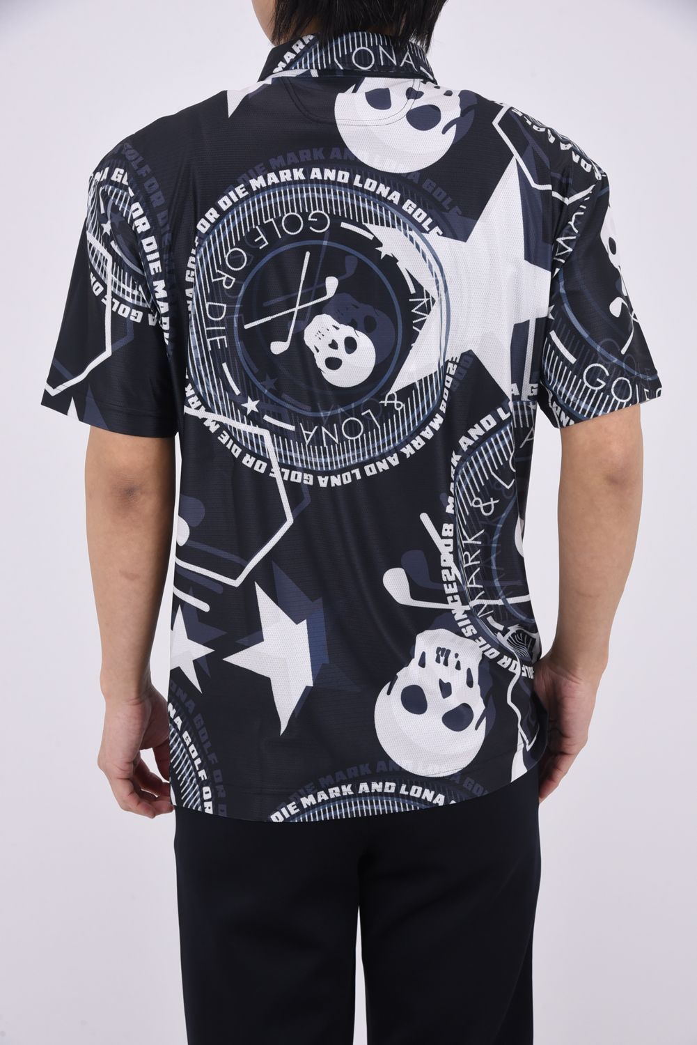 【26SS】 ATLAS AIRFLOW POLO / オープンメッシュ素材 グラフィックパターン ポロシャツ (ブラック)