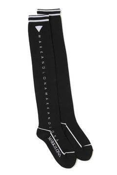 【26SS】【CODE COLLECTION】【レディース】 TOSX / ジャパンメイド レターグラフィック オーバーニーソックス (ブラック)