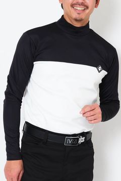 【期間限定ポイント10倍】MONO MOCK / バイカラー ロングスリーブ モックネック (ブラック)