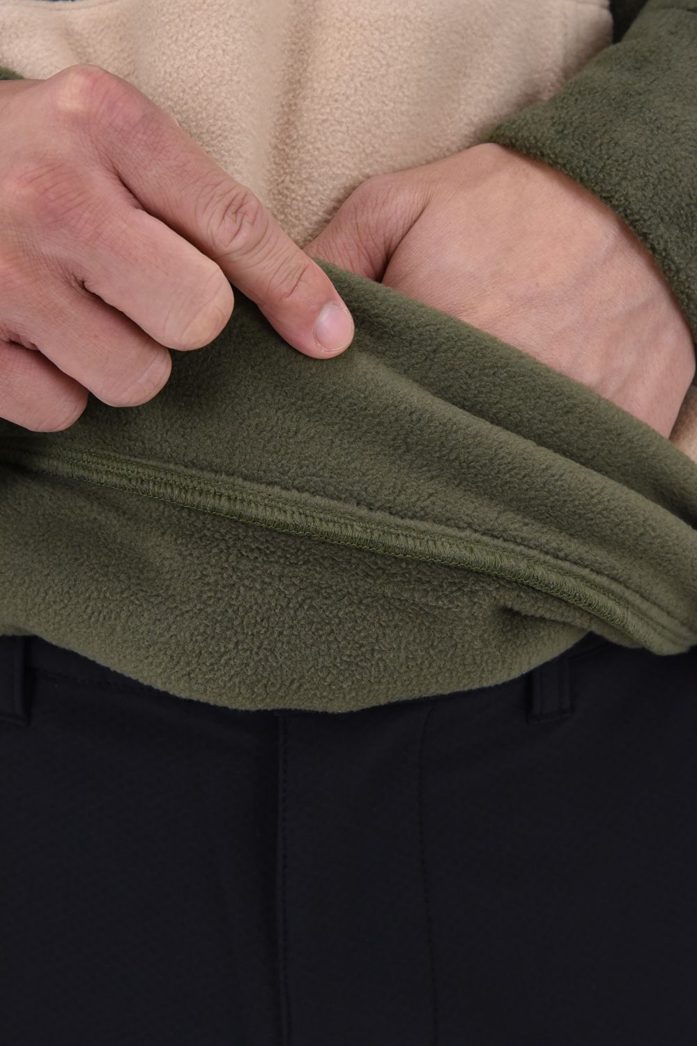 【26AW】 Fleece Hoodie / ツートーン フリースパーカー (カーキ)