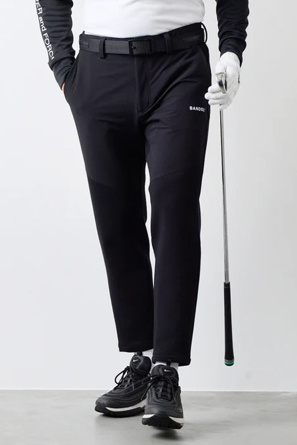 【25AW】 FRONT SWITCH TAPERED PANTS / ボンディング素材 ハイブリッドロングパンツ (ブラック)