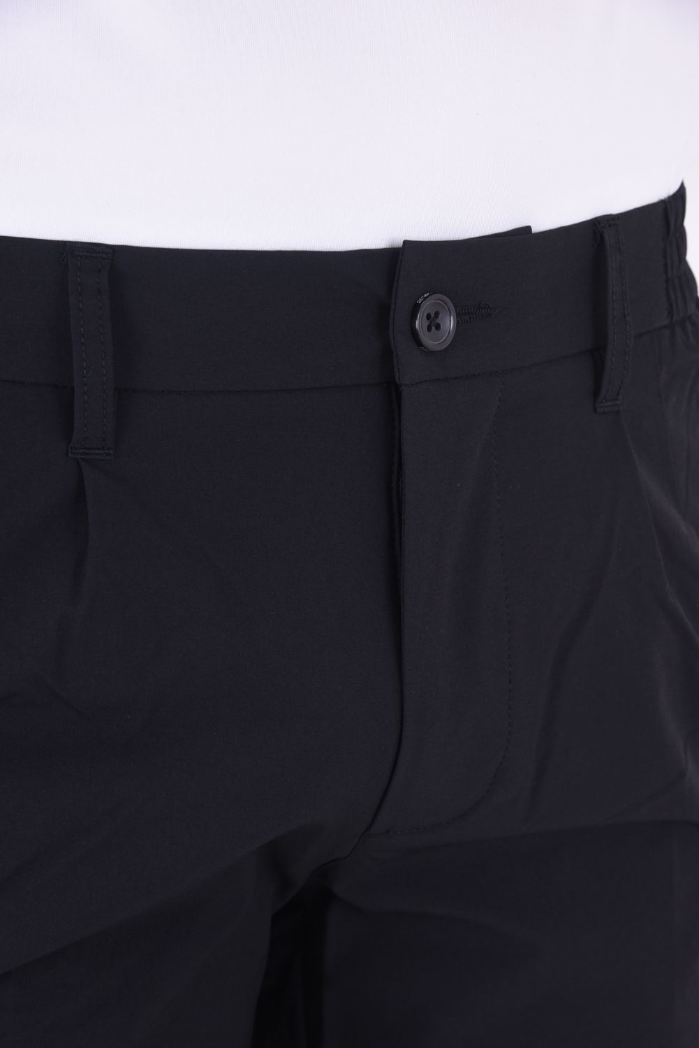 SUPER STRETCH LOGO SHORT PANTS /  スーパーストレッチ ロゴ ショートパンツ (ブラック/ホワイト)