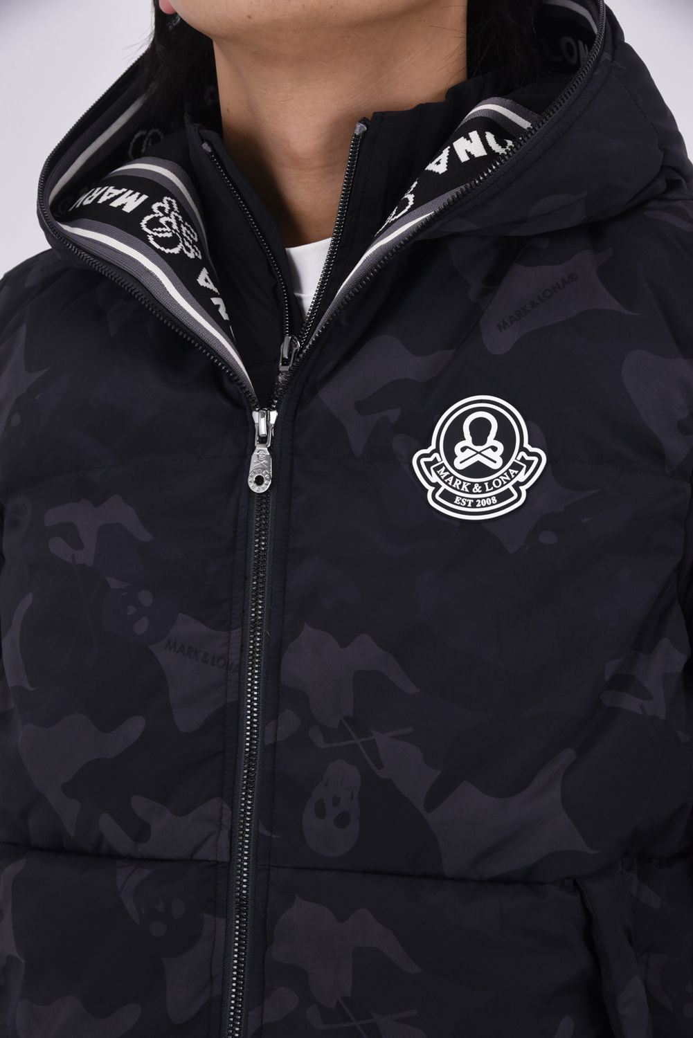 【25AW】 ACD CAMO GOOSE DOWN VEST / オリジナルカモジャカード フーデッドダウンベスト (ブラック)