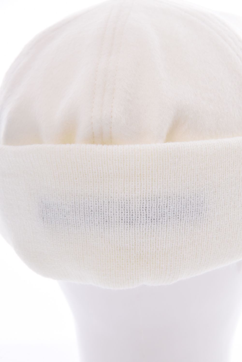 MEN'S WOOL WARM CAP / ウール混 ブランドロゴ ウォームキャップ (アイボリー)