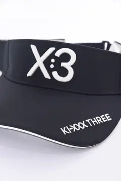 【26AW】 KIX3 BASIC LOGO VISOR / ブランドロゴ刺繡 サンバイザー (ブラック/ホワイト)