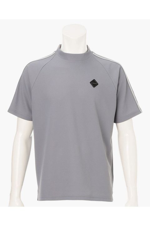 【26SS】 MEN'S LINE HIGHNECK RF / カノコ生地 ラインロゴテープ リラックスフィット モックネックTシャツ (グレー)