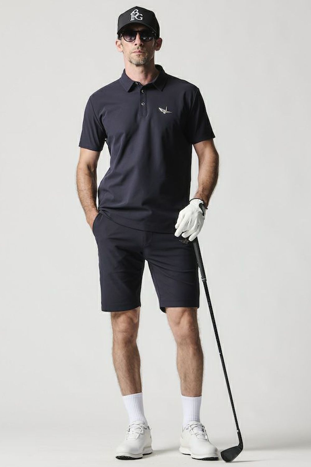 【25SS】 113 GOLF EMBOSS SHORTS / ブランドロゴ エンボス ショートパンツ (ブラック) (3～4月頃入荷予定)