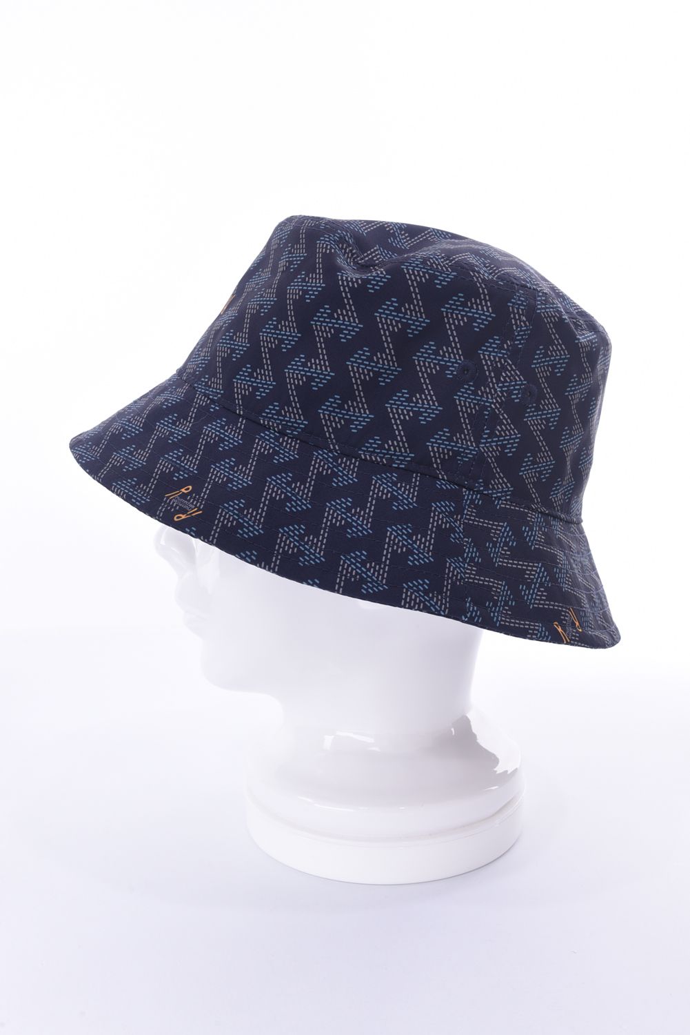GM BUCKET HAT / ブランド オリジナルテキスタイル バケットハット ネイビー