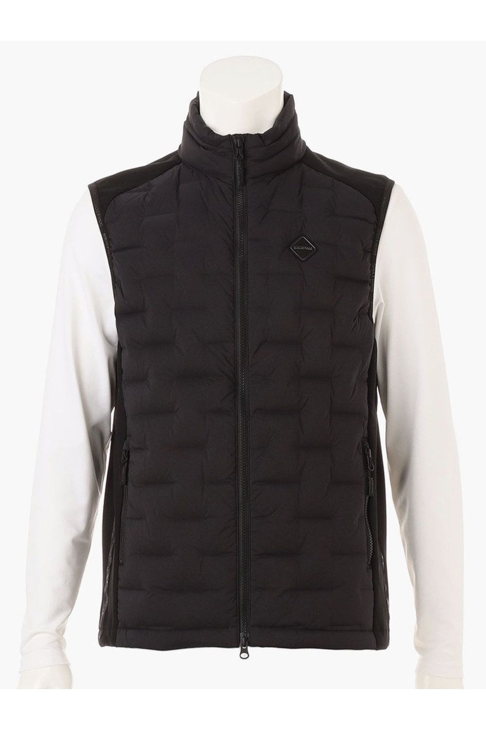【25AW】 MEN'S HYBRID DOWN VEST / ストレッチタフタ ダイヤモンドロゴ ハイブリッドダウンベスト (ブラック)