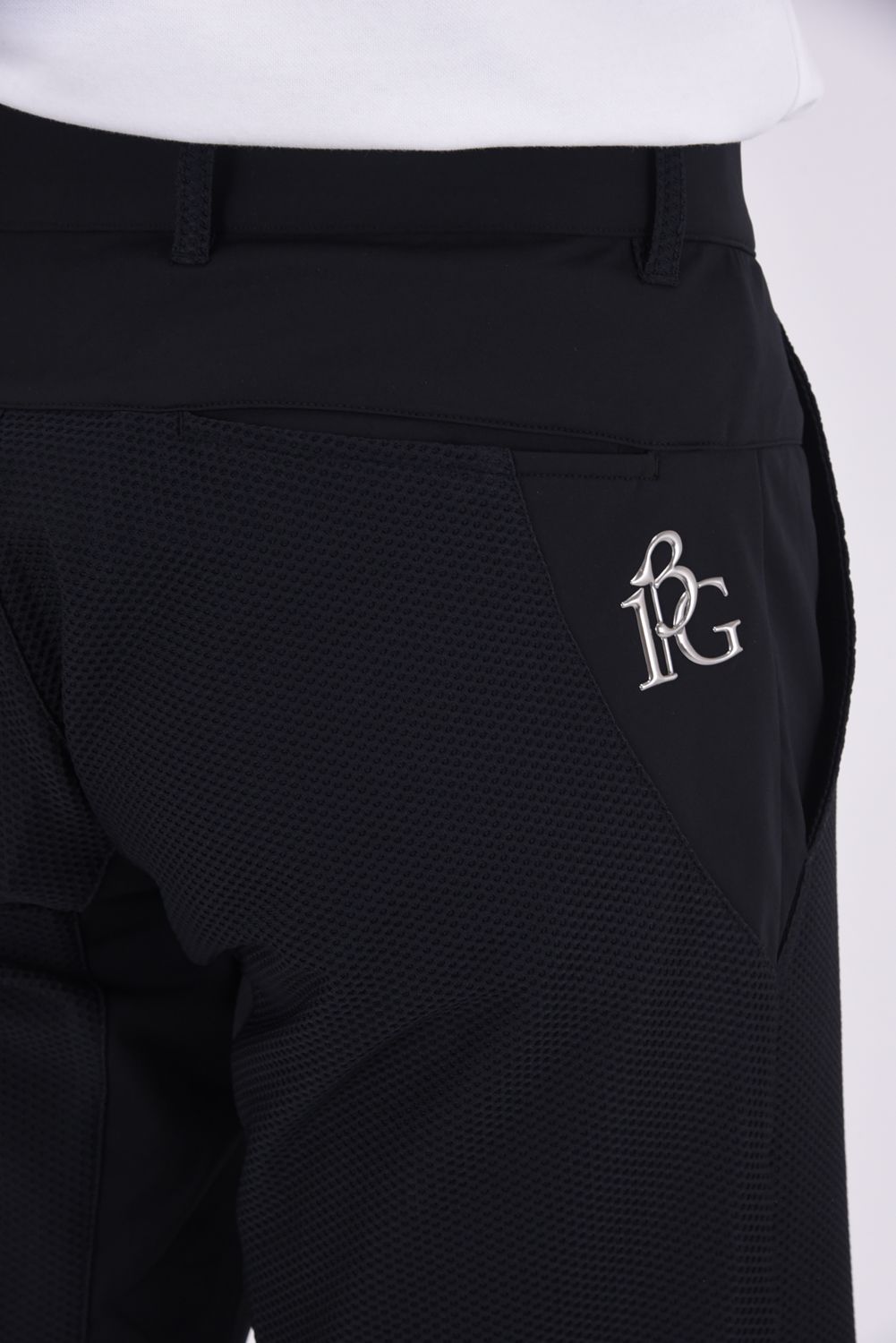 【25SS】 113 GOLF MESH SHORTS / ROICA素材 メッシュ ショートパンツ (ブラック)