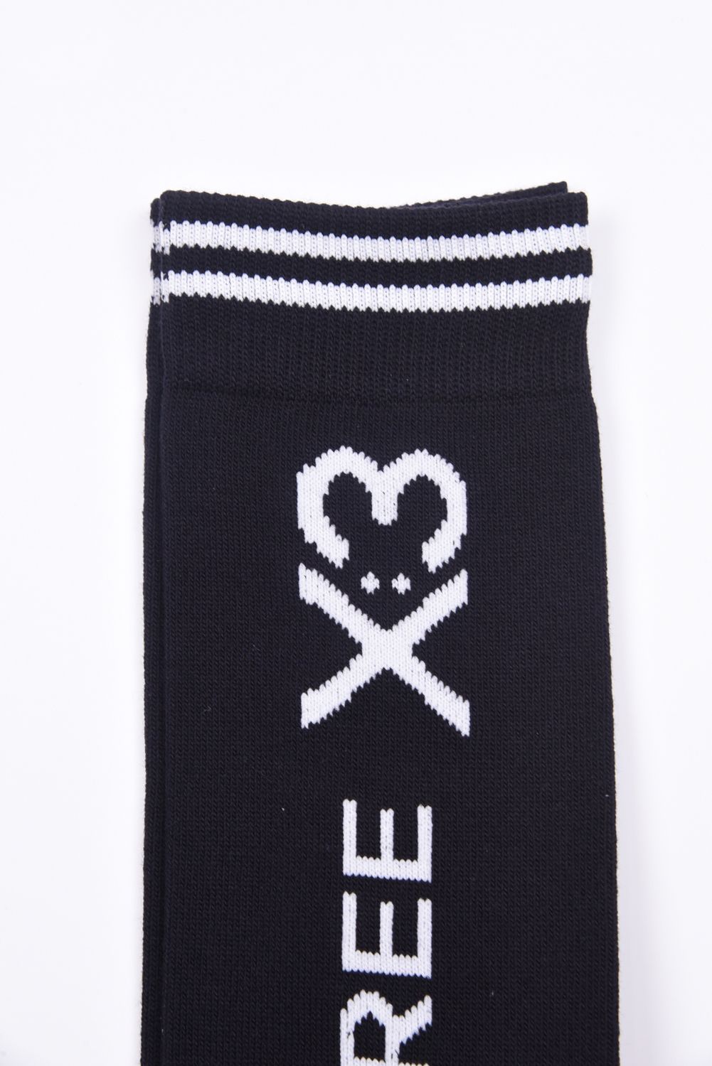 【レディース】 KNEE HI SOCKS / ブランドロゴ ニーハイソックス (ブラック)