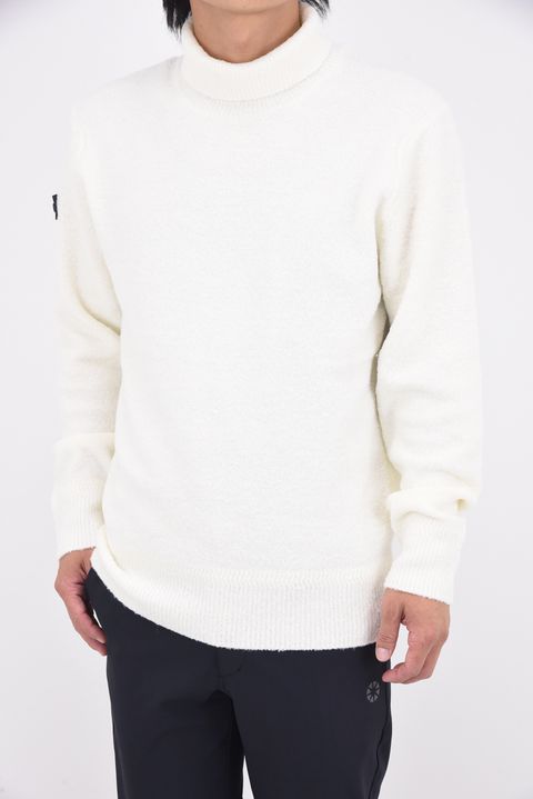 【25AW】MEN'S MS BOUCLE YARN TURTLENECK KNIT / ブークレヤーン タートルネックニット (ホワイト)