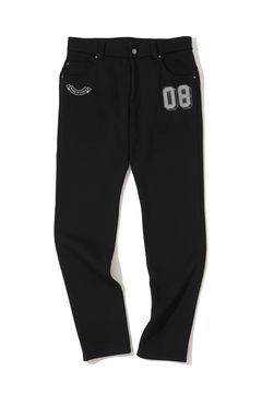 【2025AW】 PANTS / 裏フリース スウェット素材 スリムフィット ロングパンツ (ブラック)