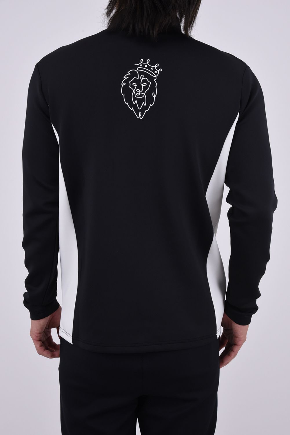 【26AW】 OHSL MOCK / モノトーン バイカラー 長袖モックネックTシャツ (ブラック)