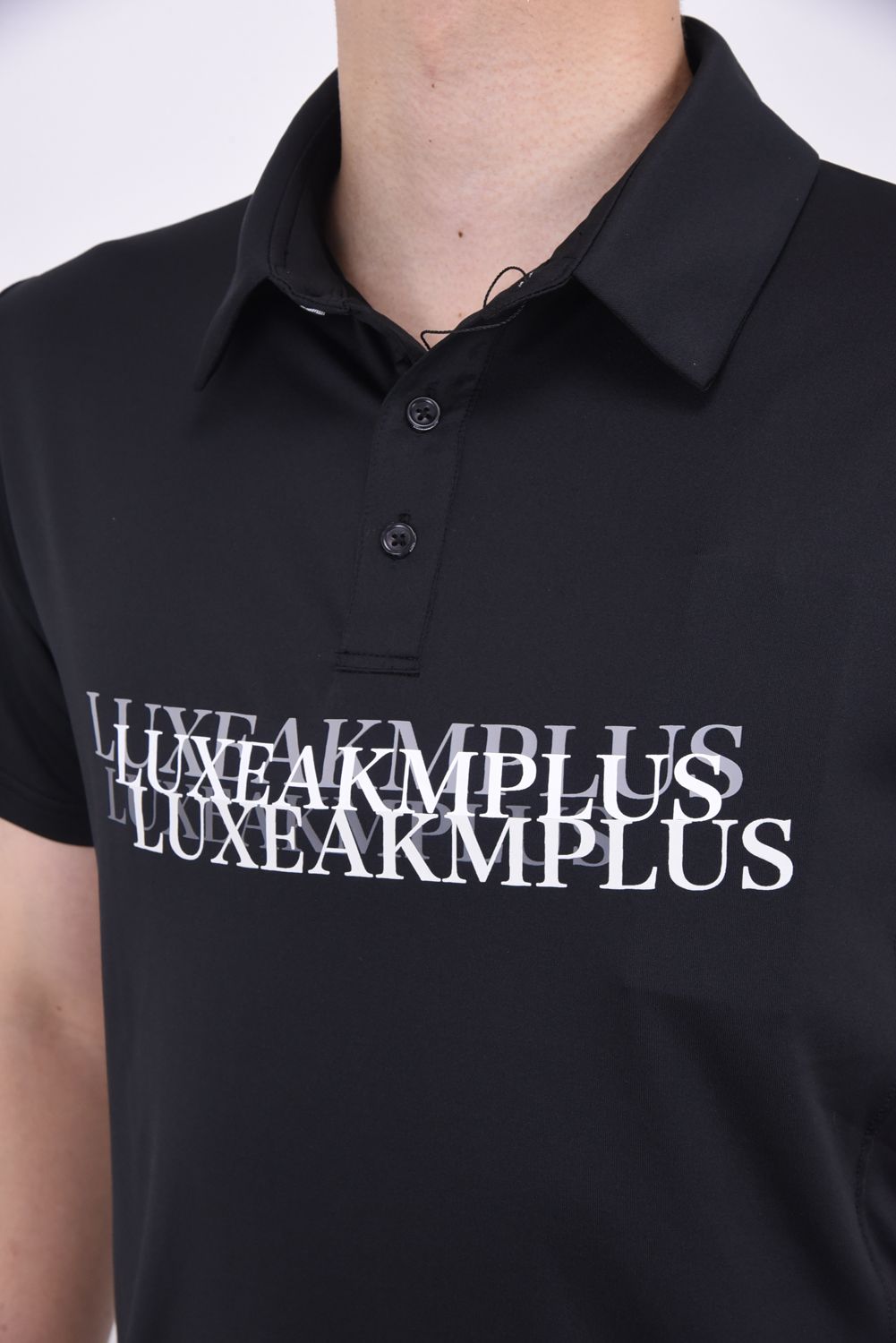 CONTINUOUS PATTERN POLO SHIRTS / コンティニュアス ロゴ 半袖ポロシャツ (ブラック)
