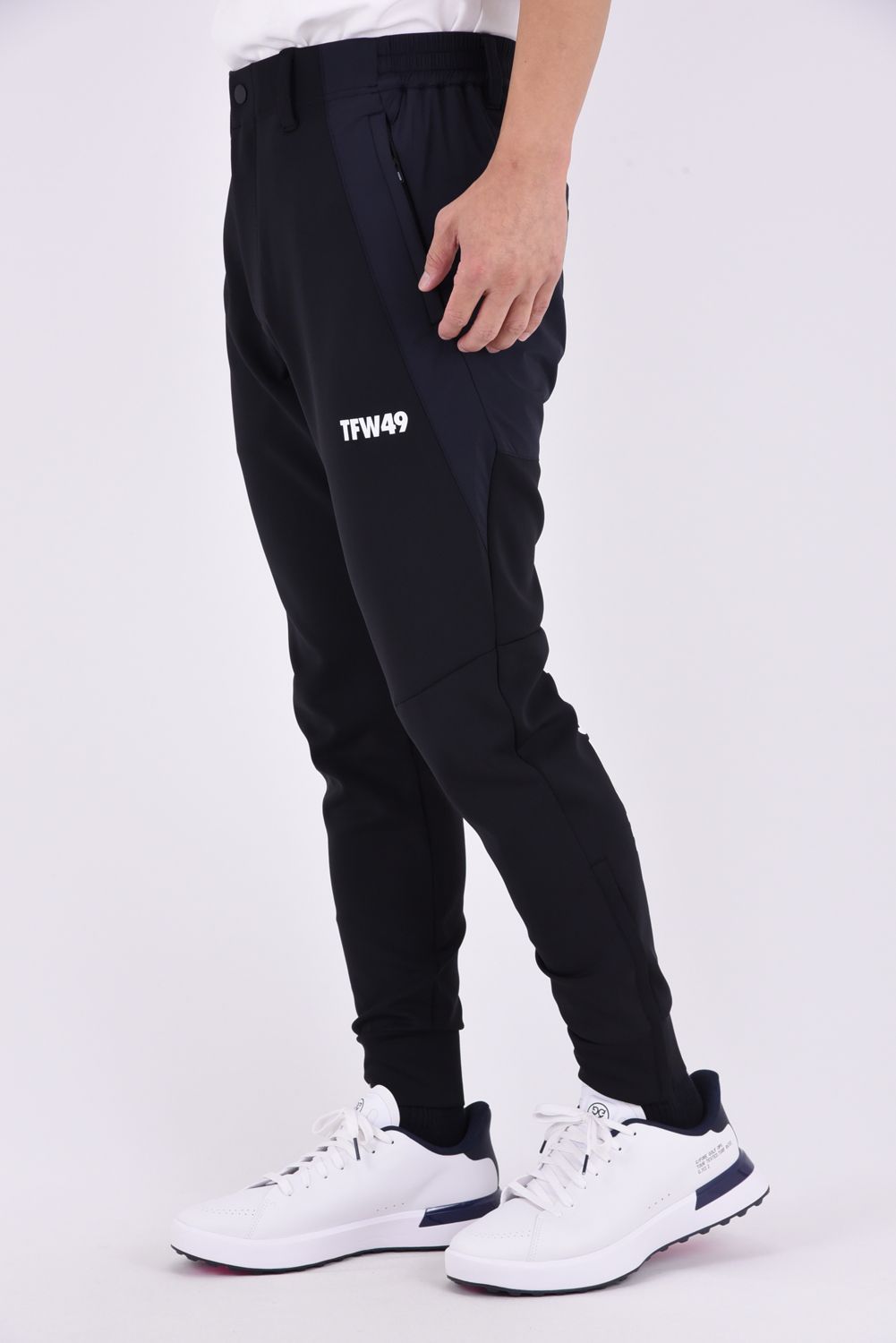 【26AW】 STRETCH HYBRID PANTS / ストレッチナイロン&ダンボールニット ロングパンツ (ブラック/ブラック)