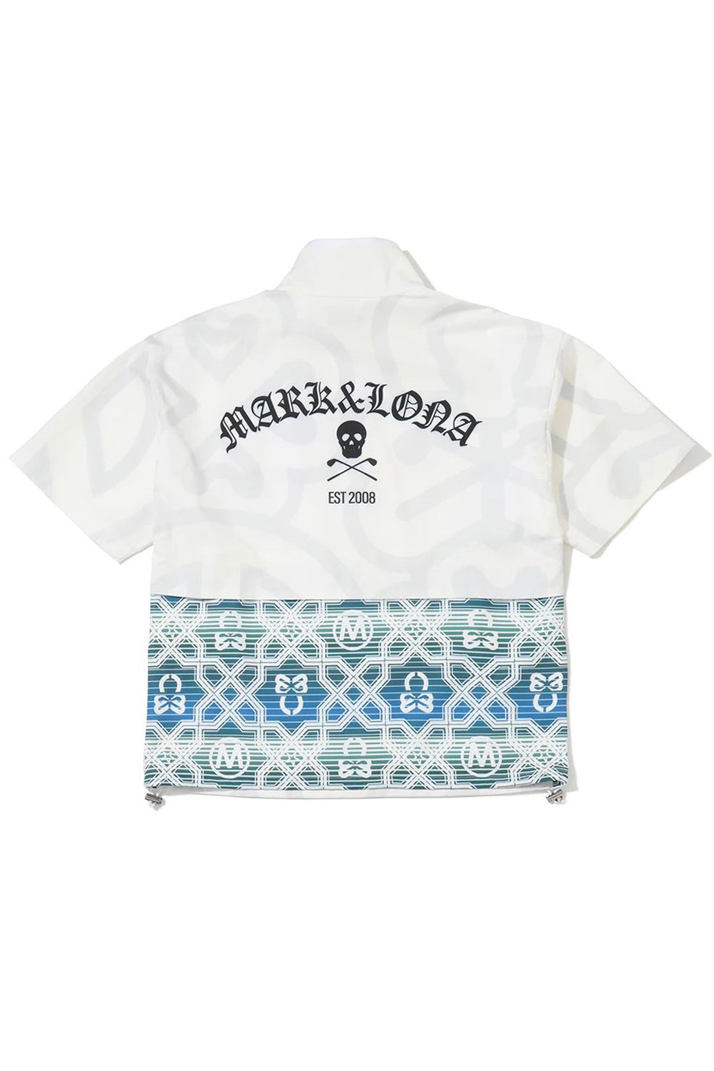 【26SS】 IMPERIAL VENT TECH JACKET / ジオメトリックパターン ショートスリーブ スタンドカラージャケット (ホワイト)