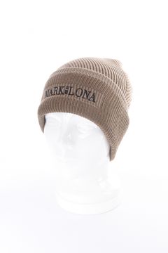 【CODE COLLECTION】 SWBN / 変則リブ編み プリントネーム ニットキャップ (ブラウン)