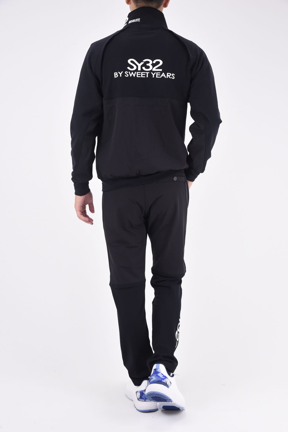 【ABSOLUTE】 VUELTA SWEAT PANTS / ロゴプリント 裏起毛 ストレッチパンツ ブラック*