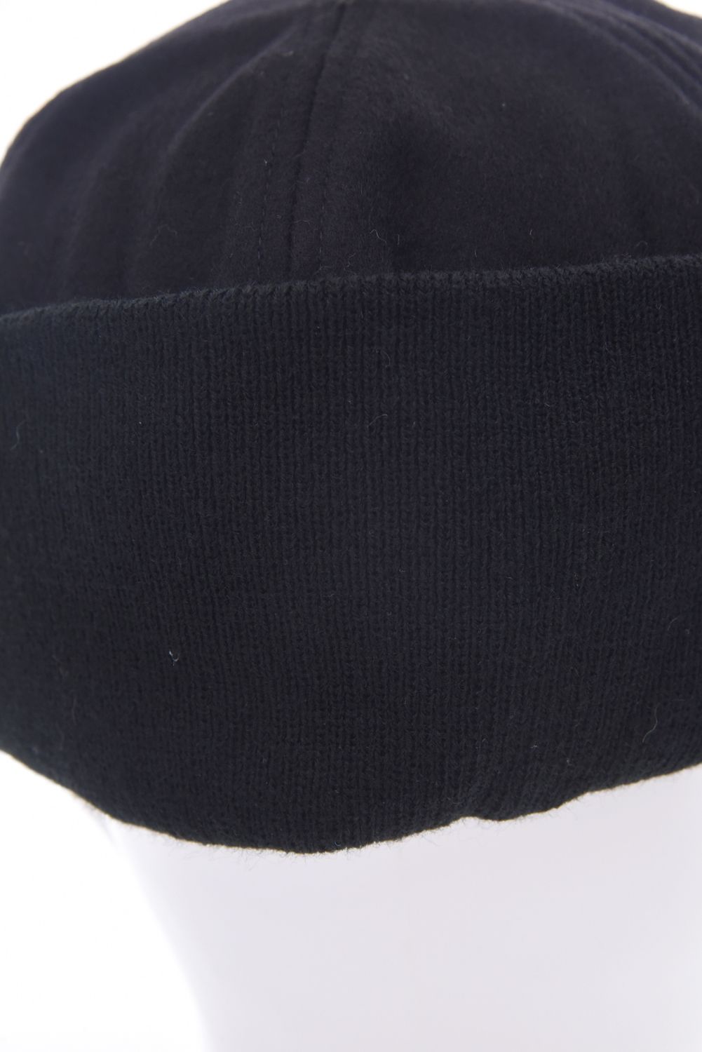MEN'S WOOL WARM CAP / ウール混 ブランドロゴ ウォームキャップ (ブラック)