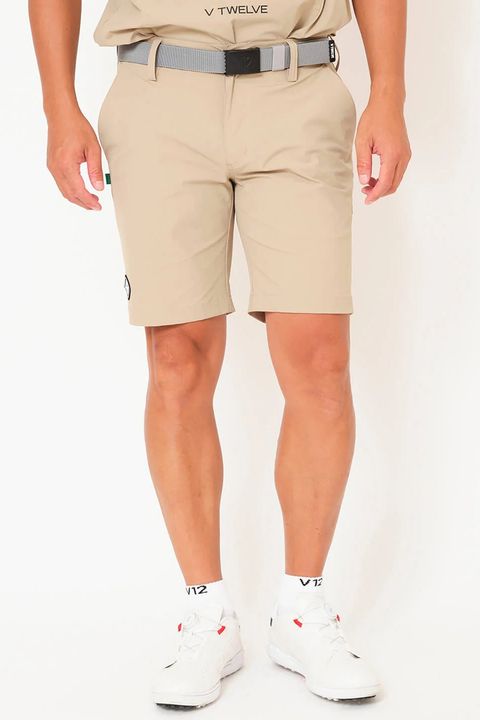 【26SS】 OZ SHORTS / ストレッチナイロン バックロゴライン ショートパンツ (ベージュ)