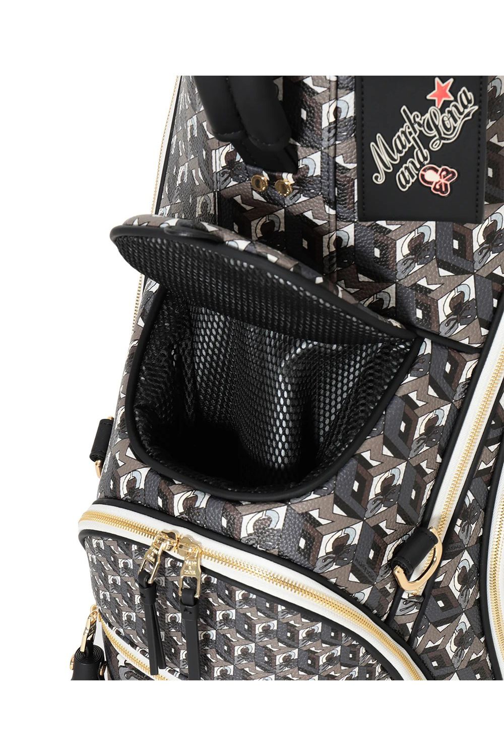【26AW】 PRISME TOUR CADDIE BAG / 3Dキューブパターン シンセティックレザー カートタイプ キャディバッグ (ブラック)