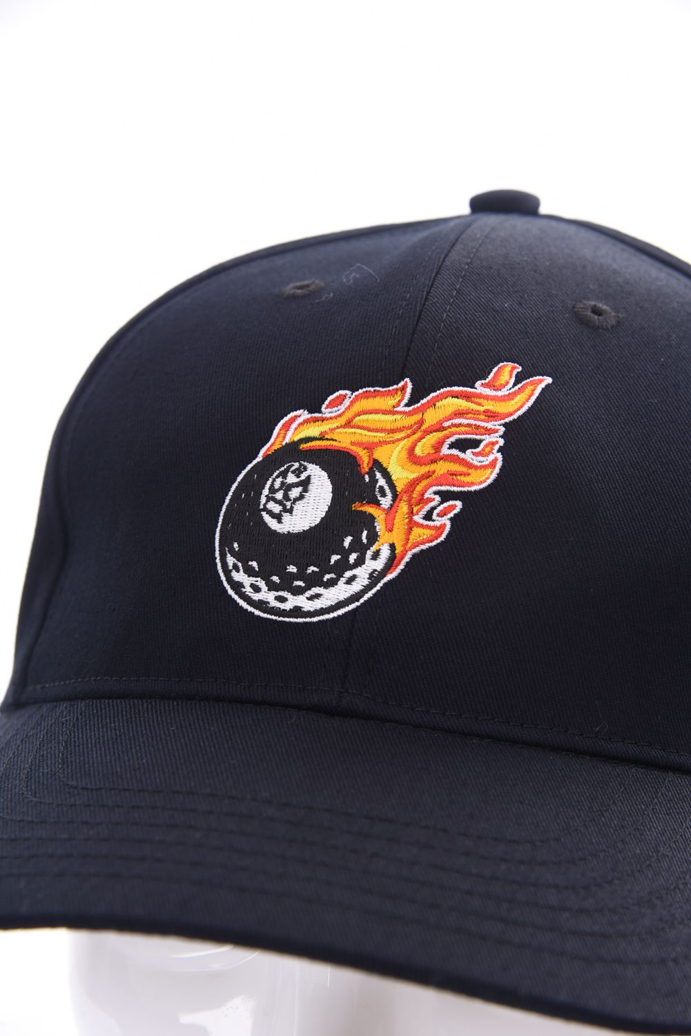 EIGHT BALL CAP / エイトボールグラフィック刺繍 ベースボールキャップ (ブラック)