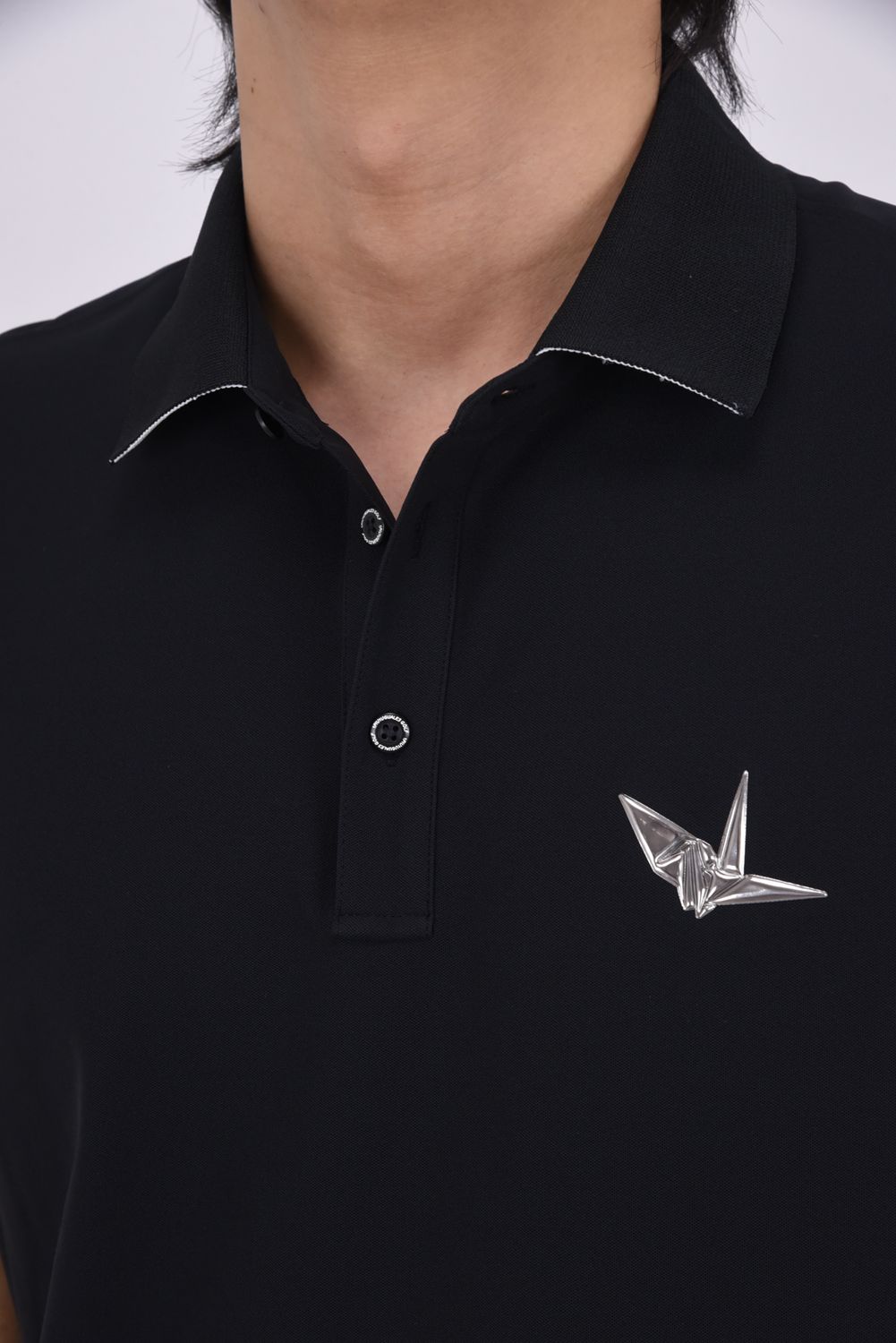 【26SS】 LUXE MESH POLO / 接触冷感 微細メッシュ生地 ポロシャツ (ブラック)