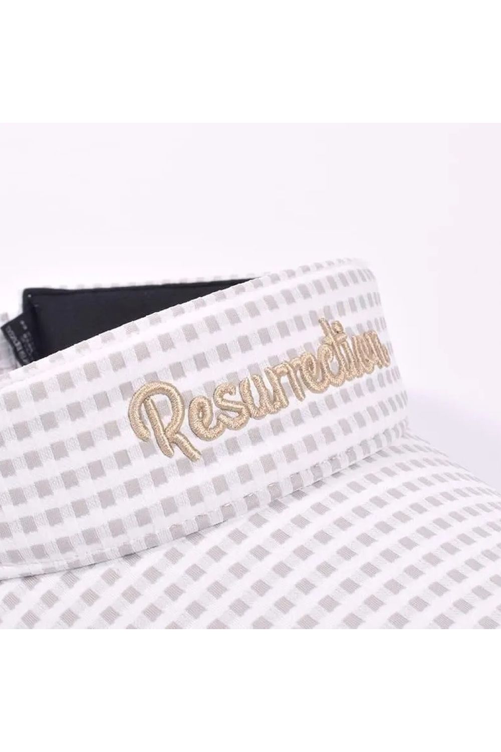 【26SS】【レディース】 WIDE BRIM SUN VISOR / ワイドブリム ギンガムチェック サンバイザー (シュシュ付き) (グレーベージュ)