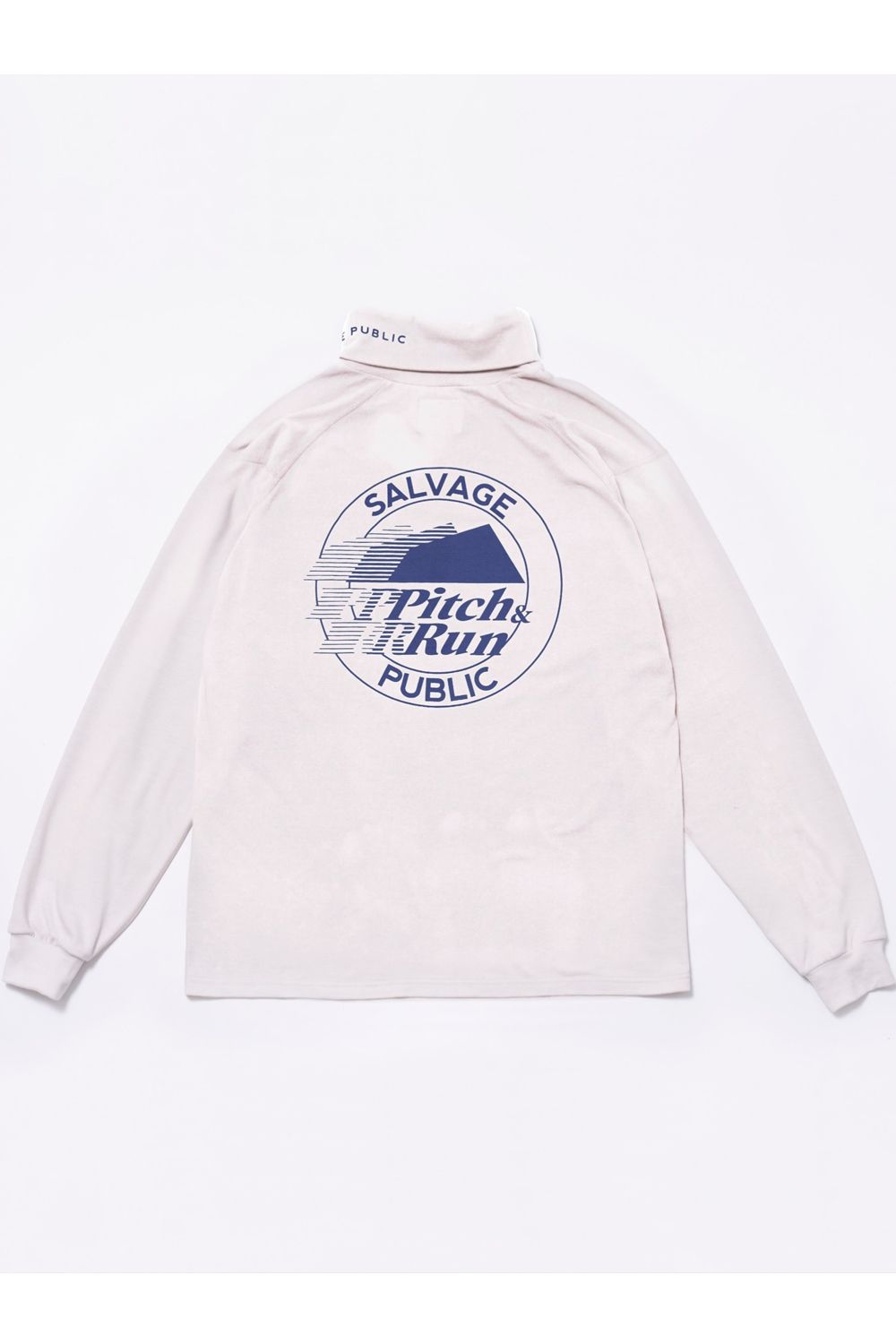 【26AW】 Honu Turtleneck L/S (Pitch & Run) / 起毛素材 バックプリント タートルネックシャツ (ホワイト/サンド) (10月入荷予定）
