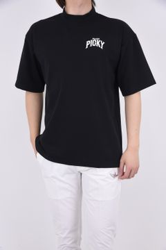 MOCKNECK TEE / プリントロゴ モックネックTシャツ ブラック