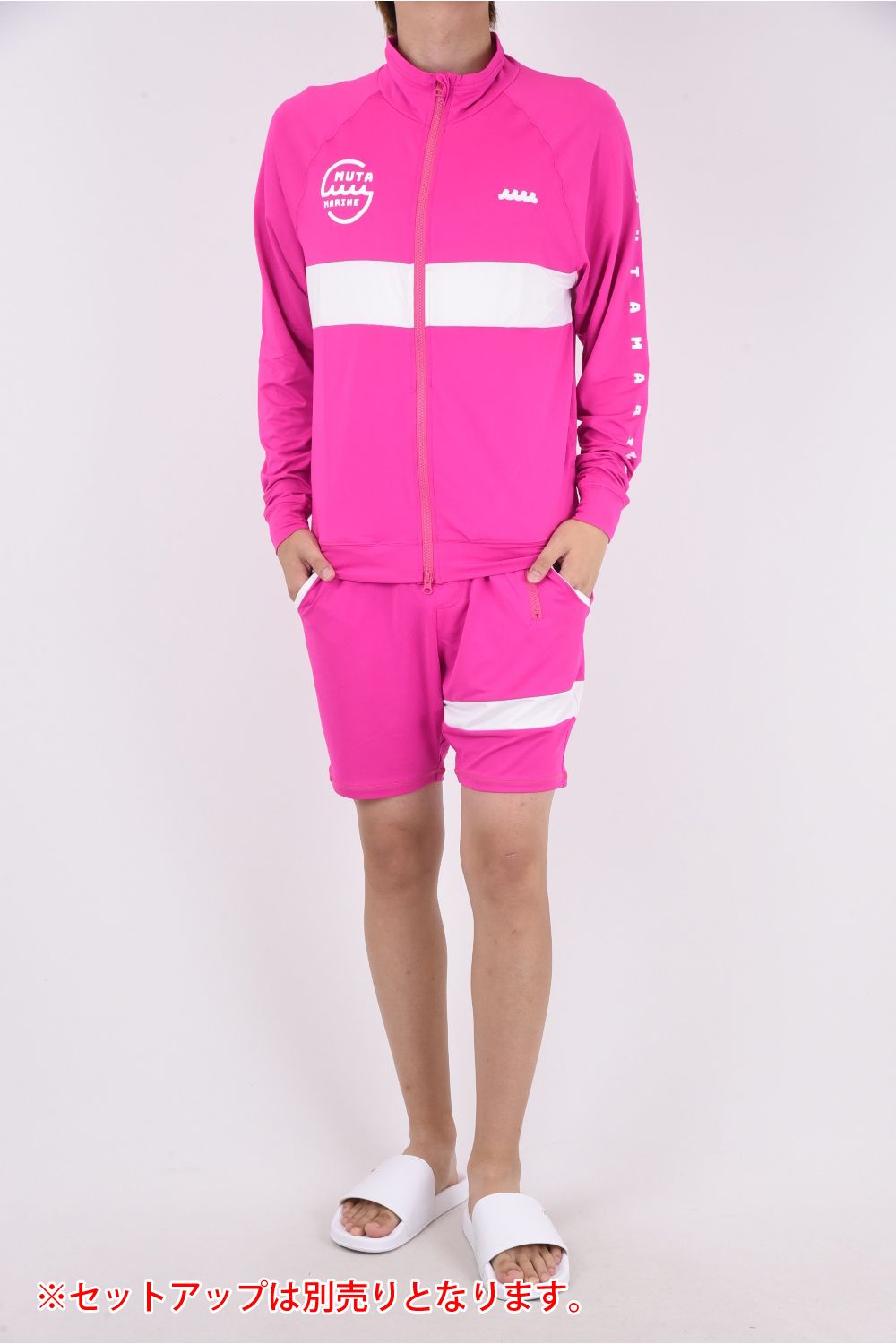【期間限定ポイント30倍】 RUSH PARKA (PANEL) / ラッシュガード スタンドパーカー ピンク - 5