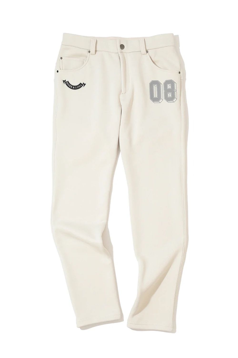 【2025AW】 PANTS / 裏フリース スウェット素材 スリムフィット ロングパンツ (オフホワイト)