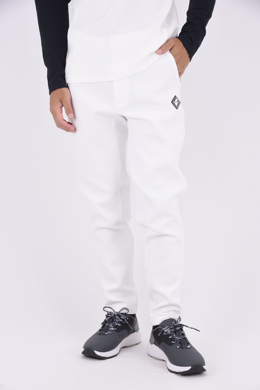 SHOT PANTS / ダンボールニット ストレッチ ロングパンツ (ホワイト)