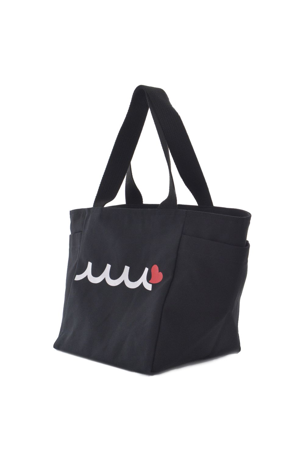 【26AW】 WAVE HEART ECO BAG / ウェーブハートロゴ コットンエコバッグ (ブラック)