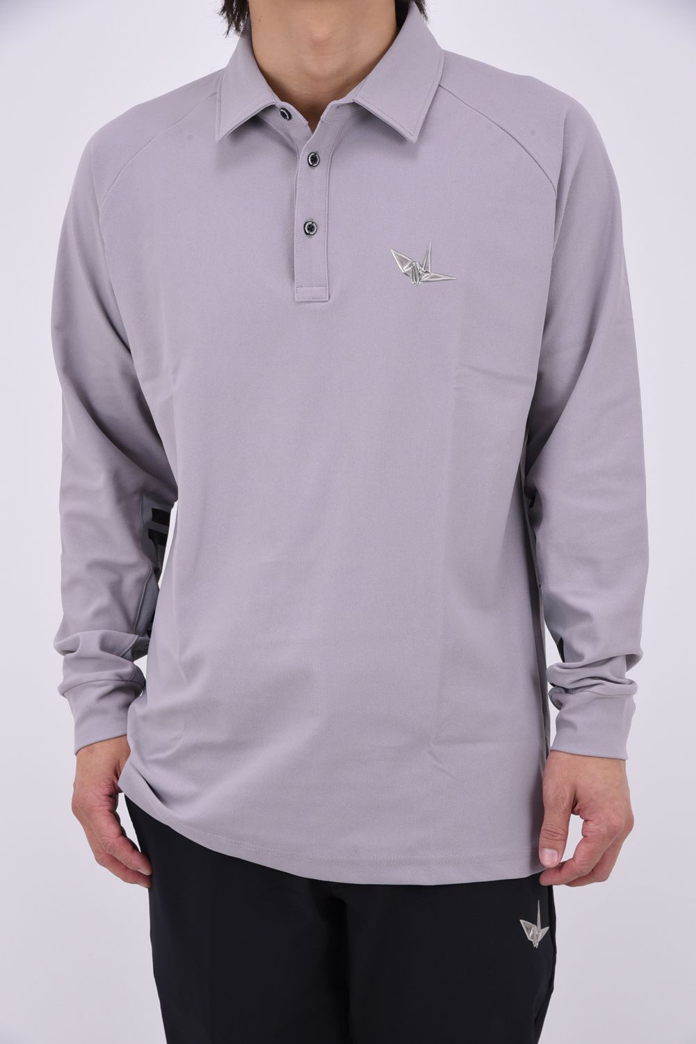 【26AW】 Sleeve LogoLong Sleeve Polo / スリーブロゴ 長袖ポロシャツ (グレー)