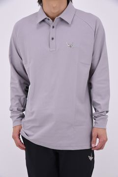【26AW】 Sleeve LogoLong Sleeve Polo / スリーブロゴ 長袖ポロシャツ (グレー)
