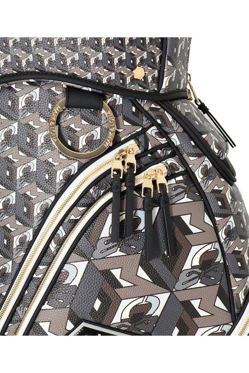 【26AW】 PRISME TOUR CADDIE BAG / 3Dキューブパターン シンセティックレザー カートタイプ キャディバッグ (ブラック)