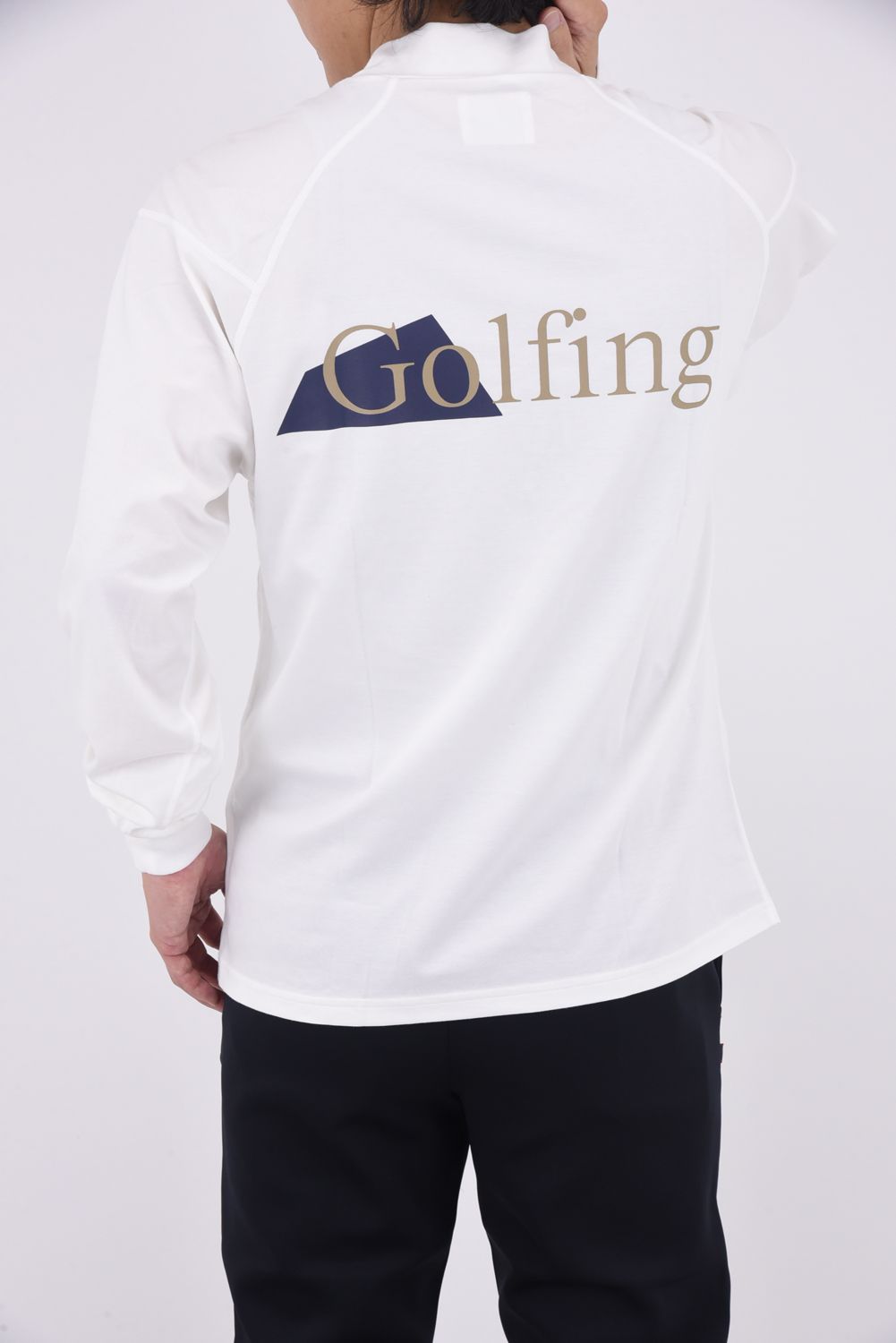 Kēhaupaʻa ICEPACK Mockneck L/S (Golfing) / ゴルフィング プリント ロングスリーブ モックネックシャツ (ホワイト)