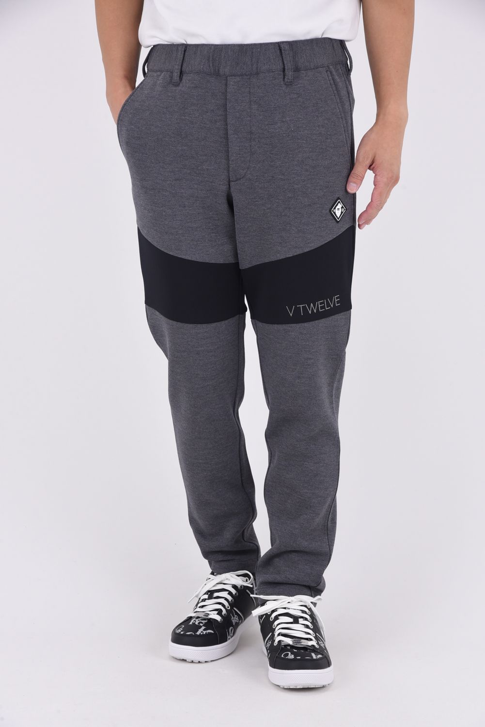 【25AW】 SW HC PANTS / ツートーン 異素材切り替え ロングパンツ (ブラック)