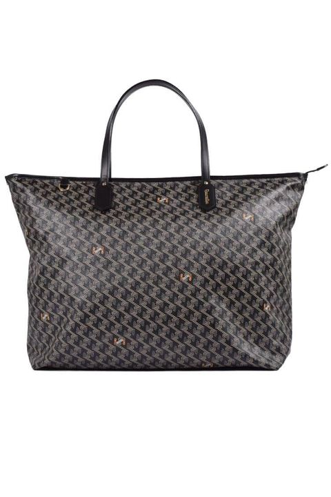 LANIUS WIDE (ラニウス ワイド) / ブランドオリジナルテキスタイル ワイドトートバッグ (ダークブラック)*