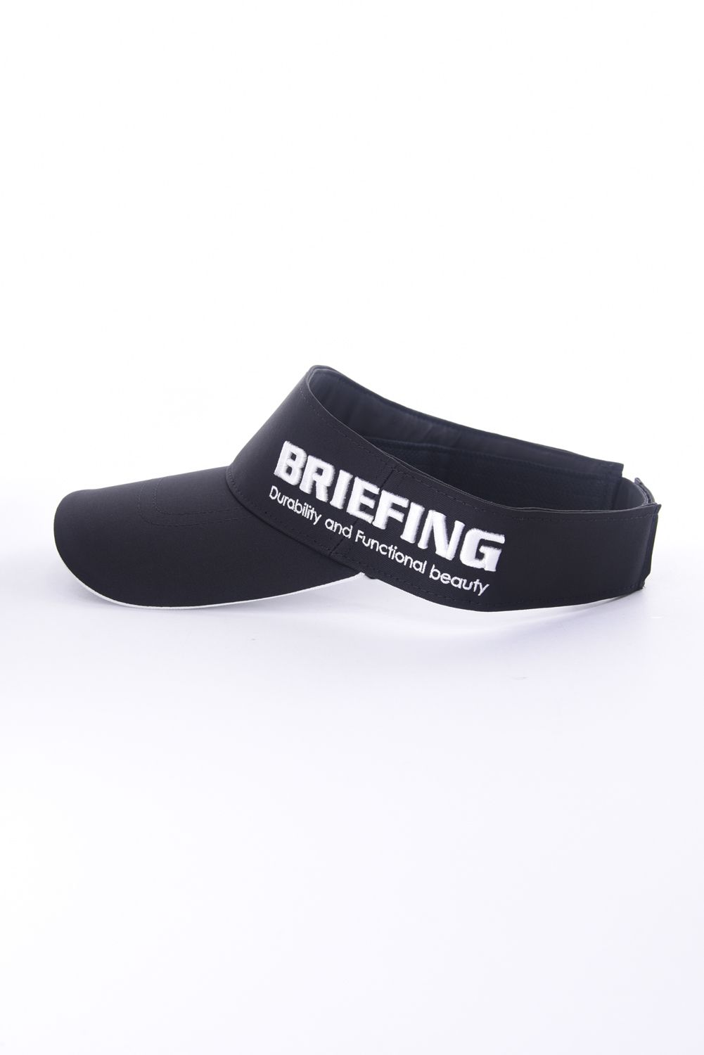 MENS ROUND LOGO VISOR / ロゴ刺繍 アシンメトリー サンバイザー ブラック