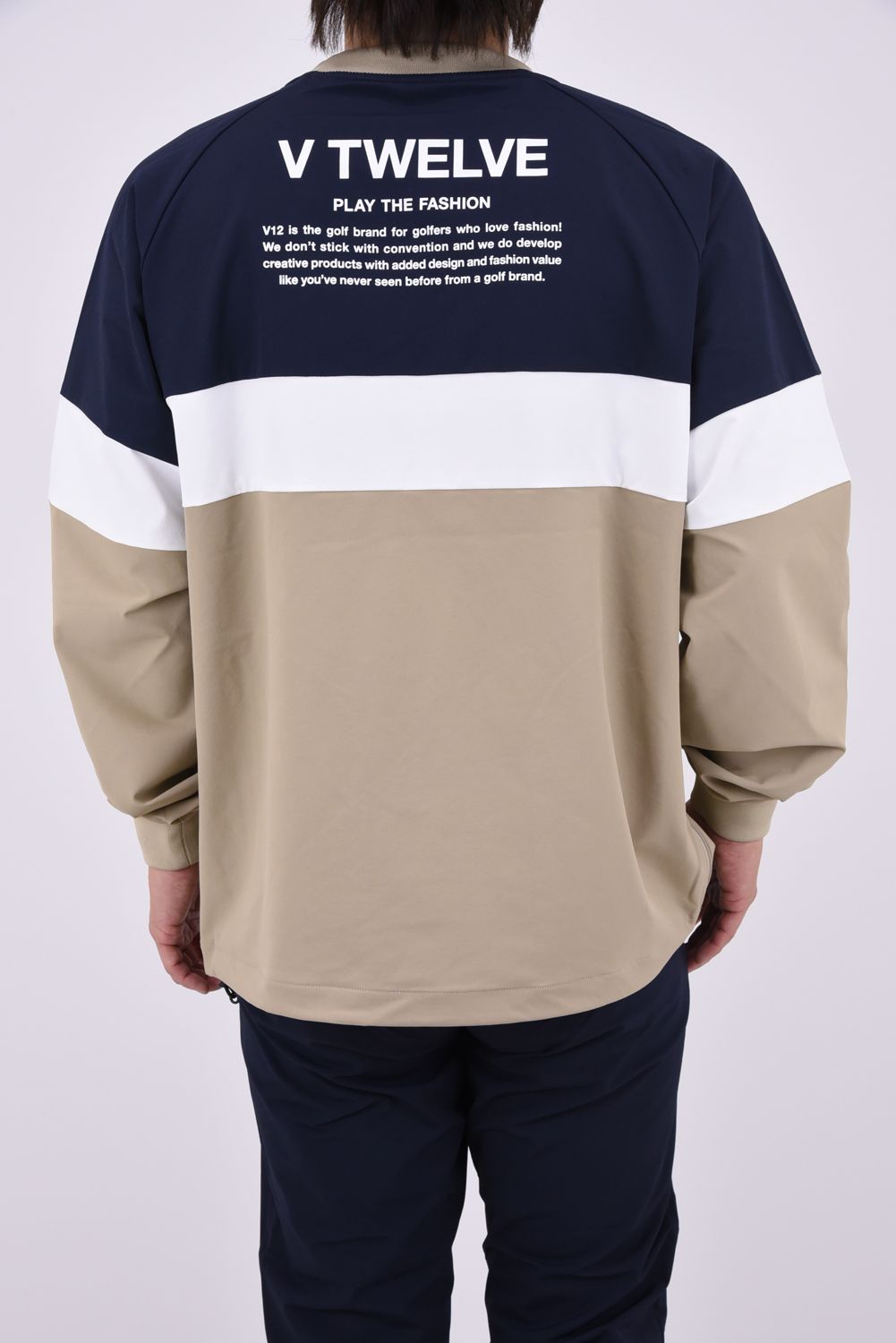 【26AW】 WB SWITCH JKT / ツートーン ブランドロゴ ナイロンジャケット (ネイビー)