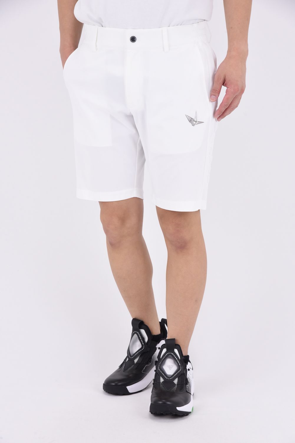 【25SS】 113 GOLF EMBOSS SHORTS / ブランドロゴエンボス ショートパンツ (ホワイト)