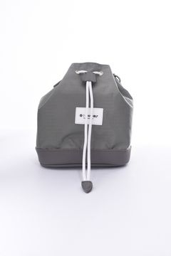 RIPSTOP HANDLE KINCHAKU / リップストップ ハンド巾着 (グレー/ホワイト)