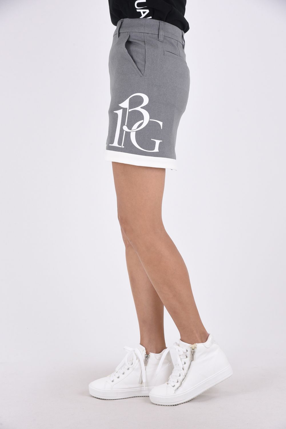 【レディース】 SKIRT / 113ロゴ インナー付き スカート (グレー)