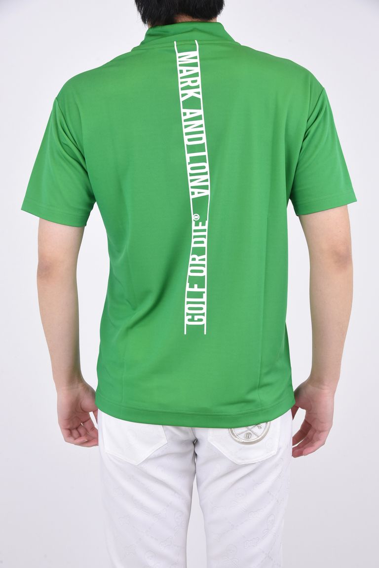 MARKLONA - JADED MOCK NECK TOP / 3Dブランドロゴ アイアンスカル 半袖モックネックTシャツ グリーン |  GOSSIP GOLF